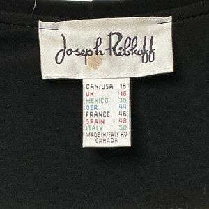 Joseph Ribkoff Black Coat Dress with Fur Trim